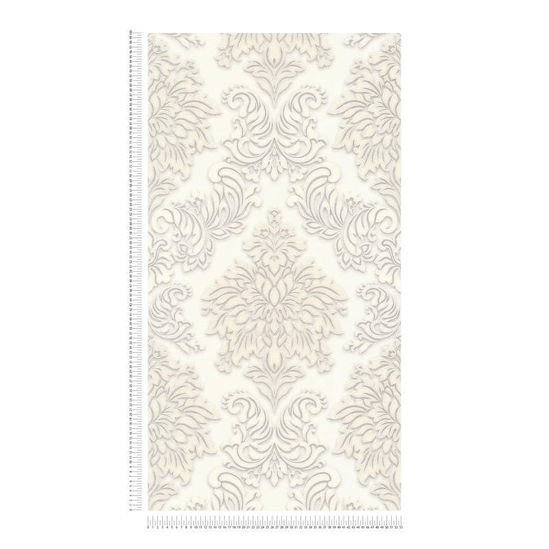 Tapetes guļamistabai - Baroka stila ar mirdzuma efektu - baltas, AS 368982 AS Creation