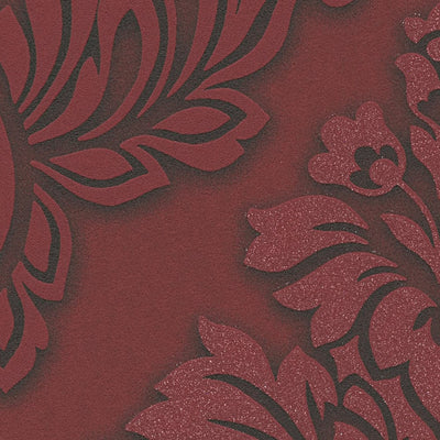Tapetes guļamistabai - Baroka stila ar mirdzuma efektu - sarkanas, AS 368983 AS Creation