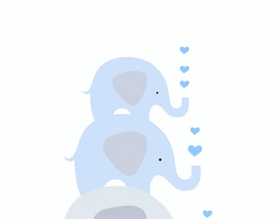 Bērnistabas tapetes zēniem – ar ziloņiem zilos toņos, 1350647 Bez PVC AS Creation