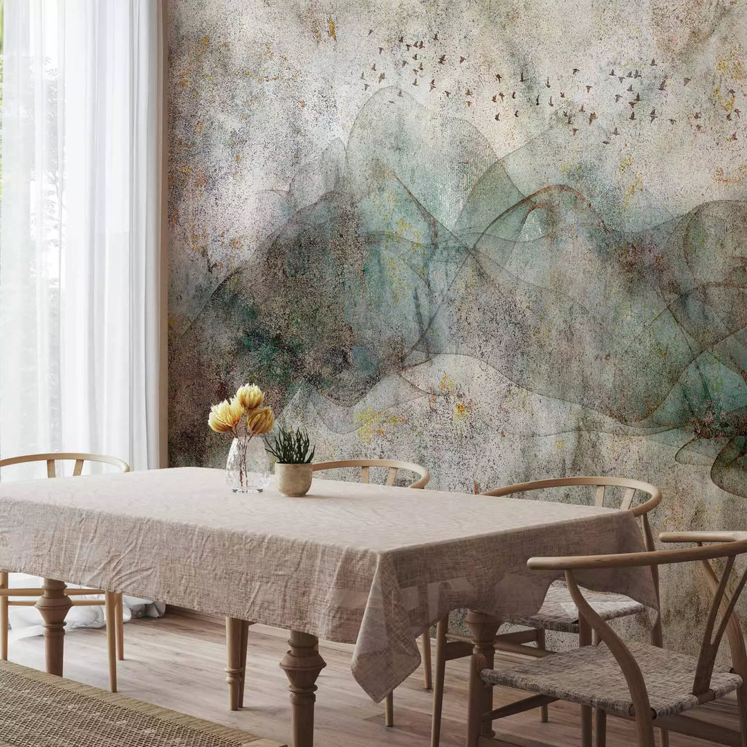 Fototapetes ar abstrakciju un putniem - Putnu ceļš, 142702