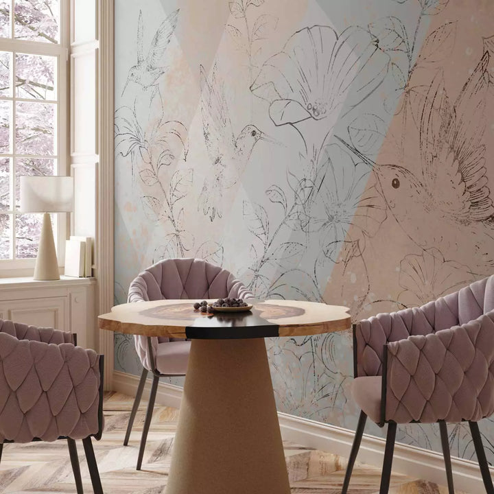 Fototapeet Kolibritega - Kolibrid niidul, 142634