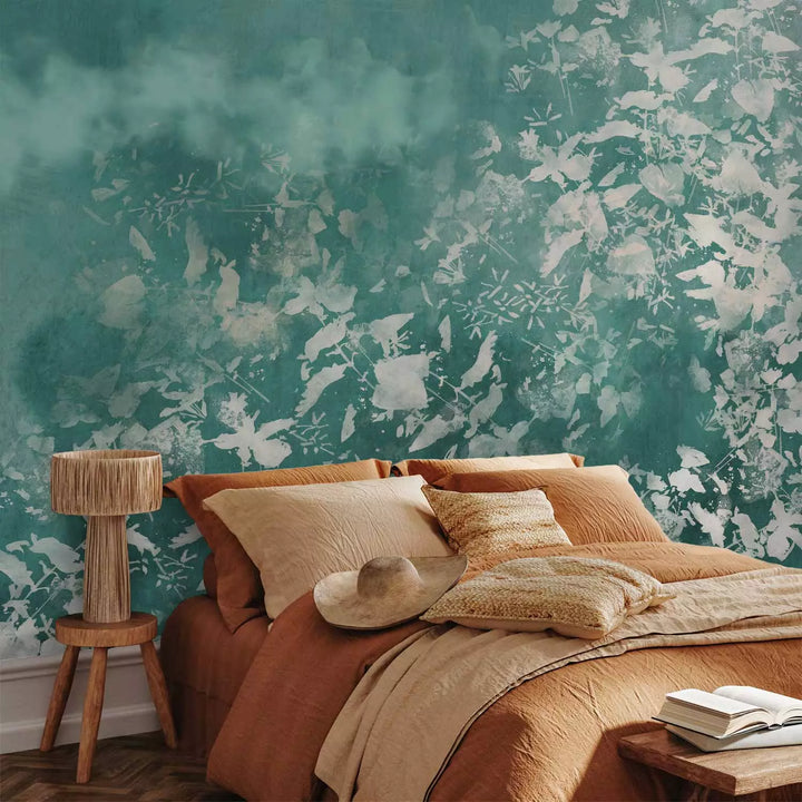 Fototapeet abstraktse loodusmustriga - Türkiisist aed, 135487