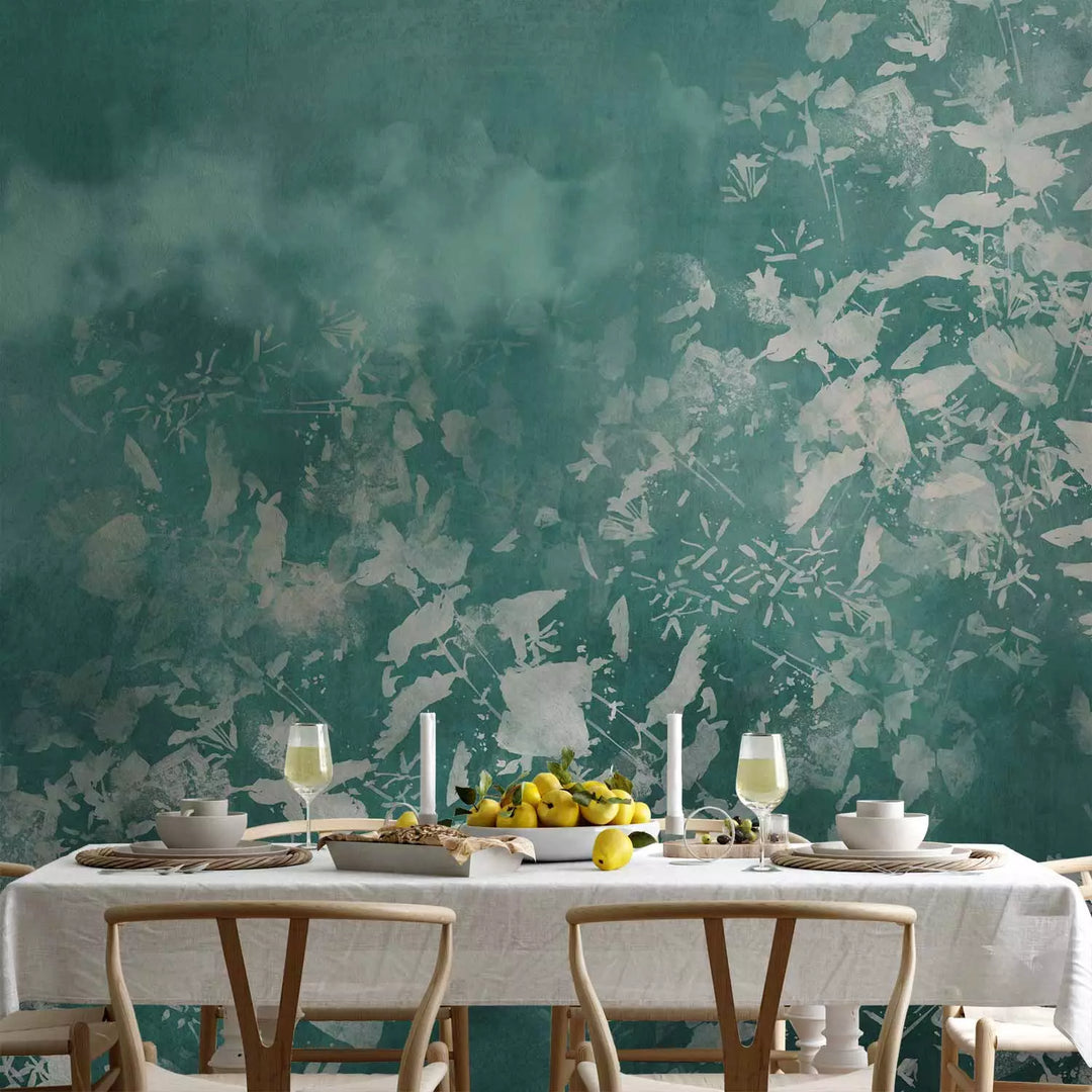 Fototapeet abstraktse loodusmustriga - Türkiisist aed, 135487