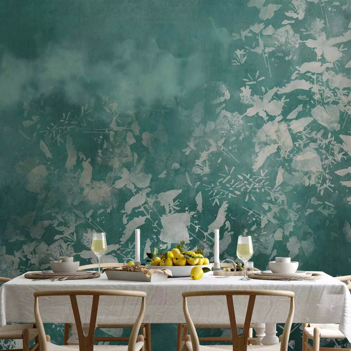 Fototapeet abstraktse loodusmustriga - Türkiisist aed, 135487