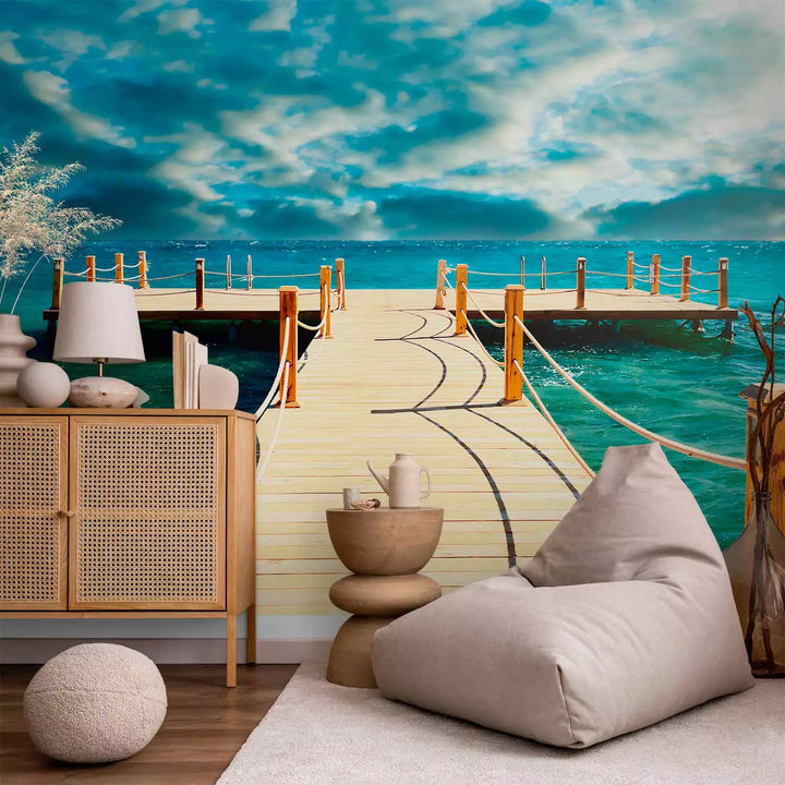 Fototapetes - Bezgalīgi zilgani okeāna ūdeņi un mākoņi virs tiem, 151019