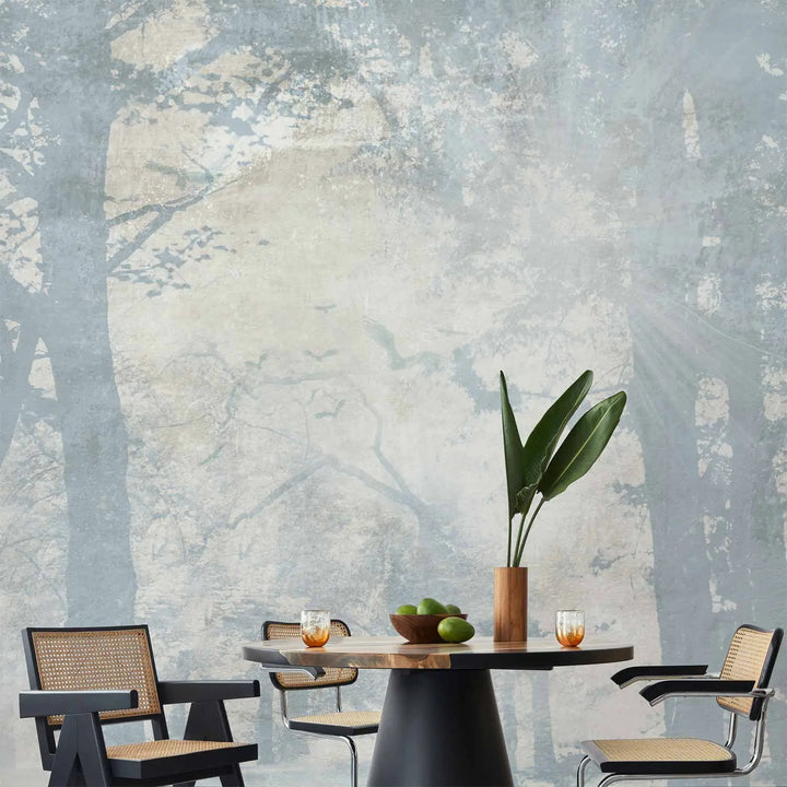 Fototapetes - Parks miglā (zilos toņos), 148783