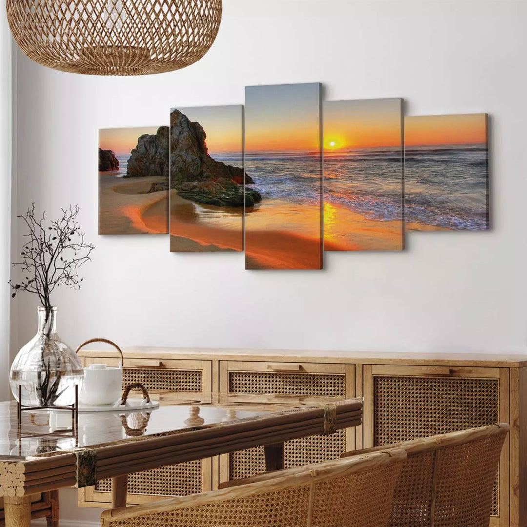 Seinapildid Päikeseloojanguga ja merega - kohtumine päikeseloojangul (x 5), 123332