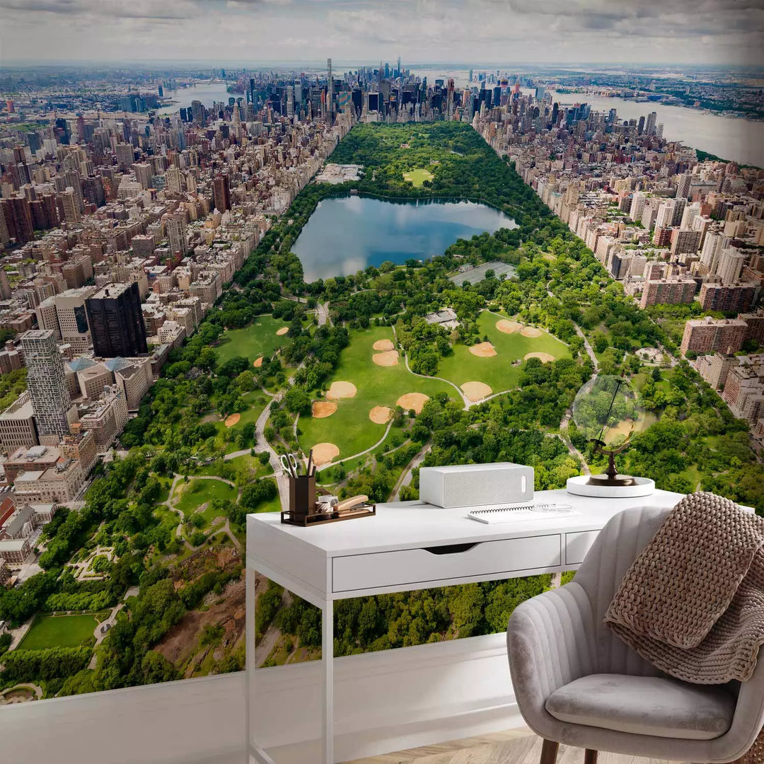 Fototapetes - Ņujorkas parks starp lielpilsētas debesskrāpjiem, 151269