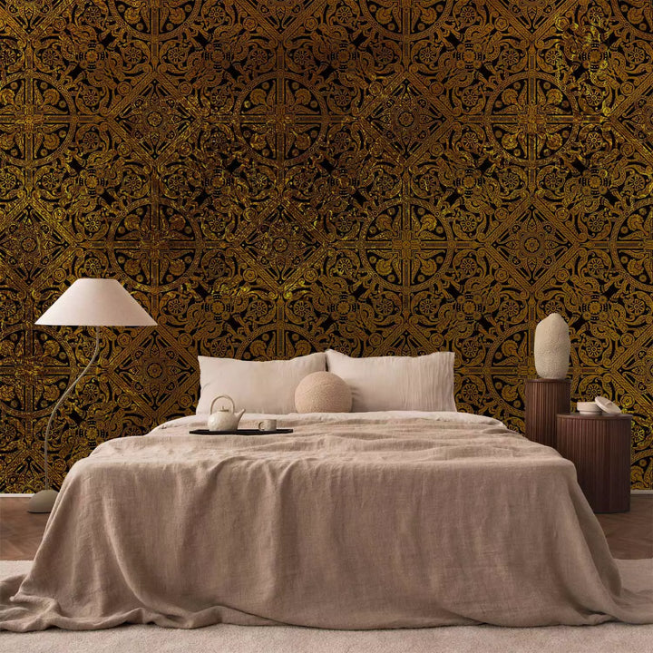 Wall Murals with Celtic ornament, gold - 91380