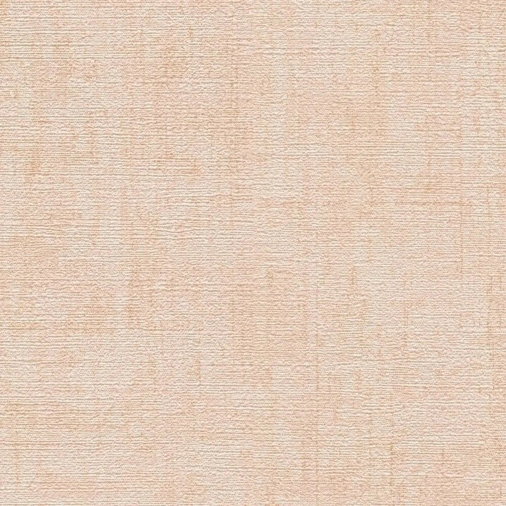 Plain non-woven wallpaper with natural linen texture | pink - 3007651