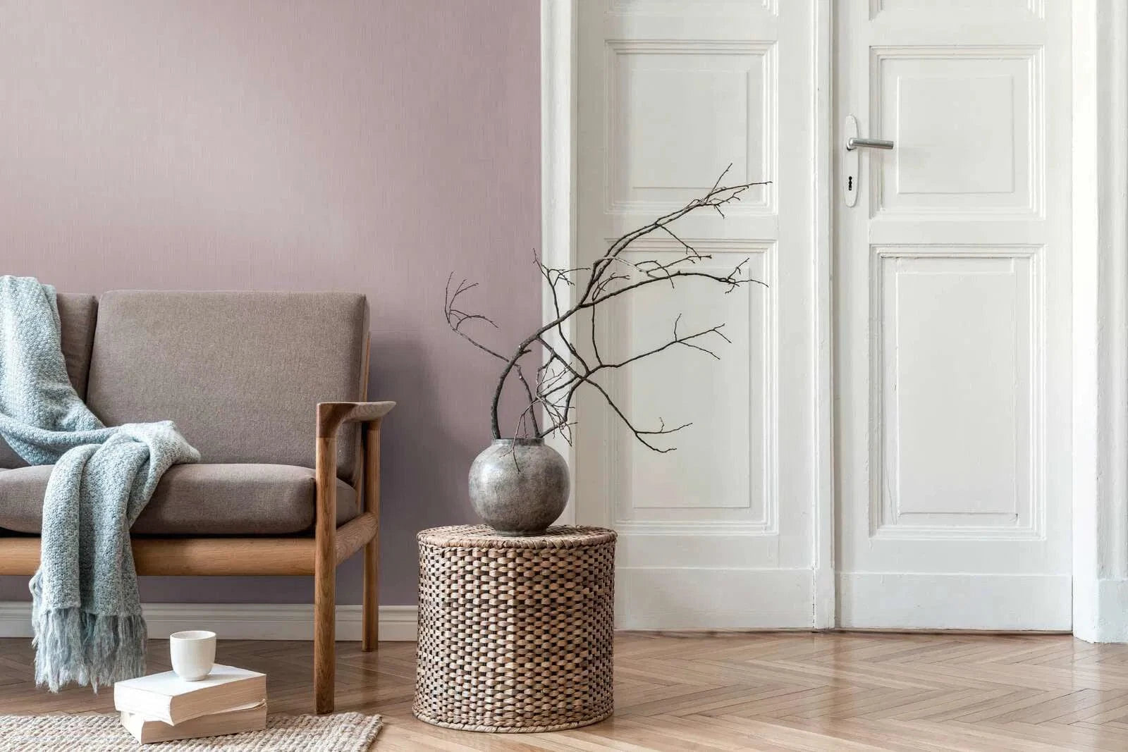 Daniel Hechter tapetes ar  tekstila faktūru violetos toņos AS Creation