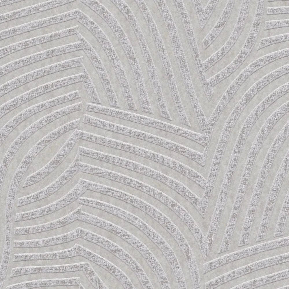 Daniels Hechter tapetes ar abstraktu līniju rakstu viļņu formā pelēkā krāsā AS Creation