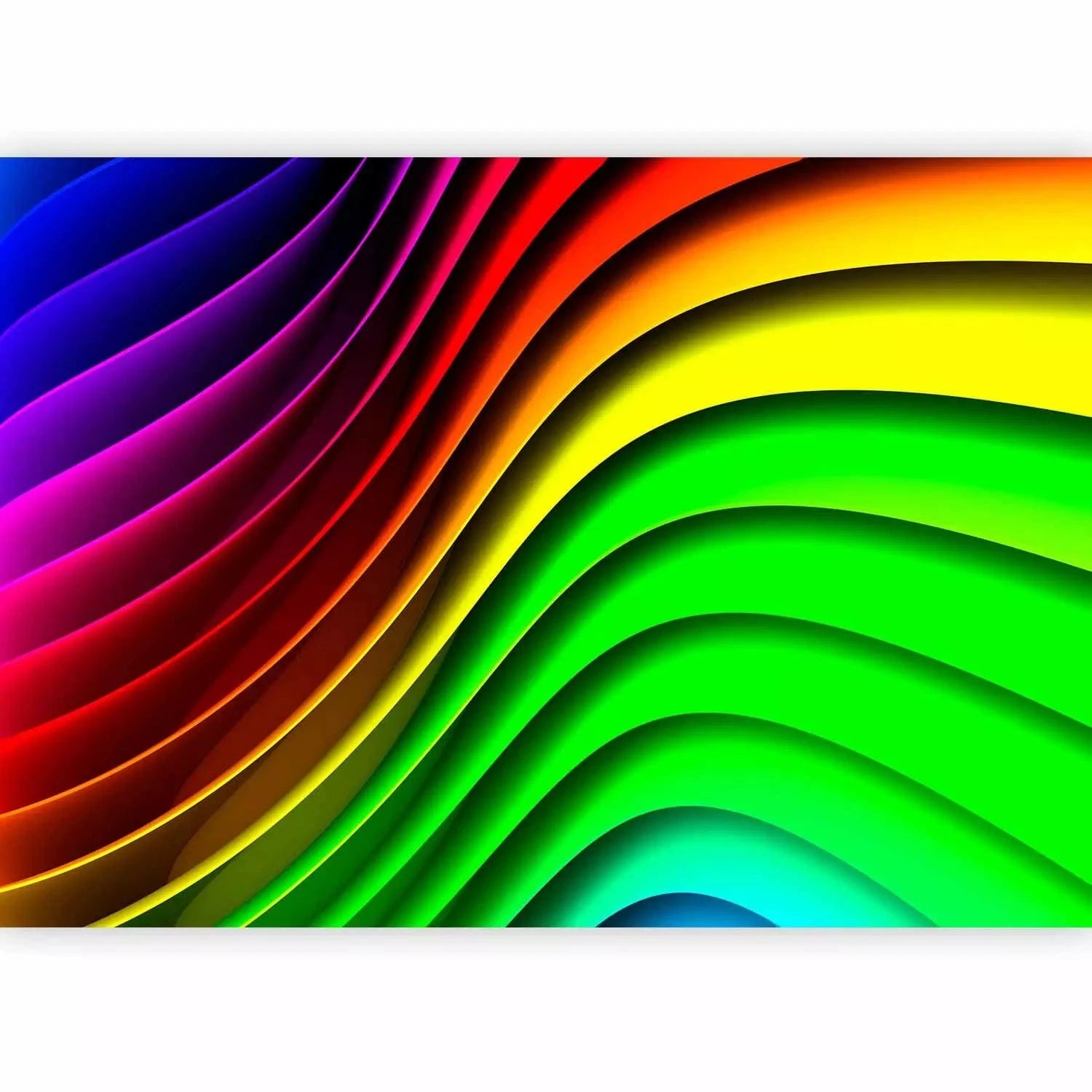 Daudzkrāsainas fototapetes jauniešu istabai - Varavīksnes viļņi G-ART