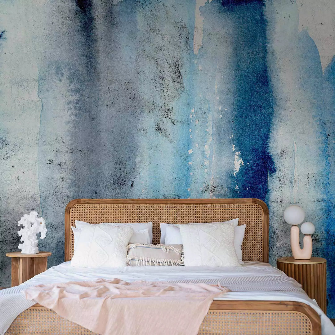 Фотообои - Художественная стена в голубой акварели, 148936