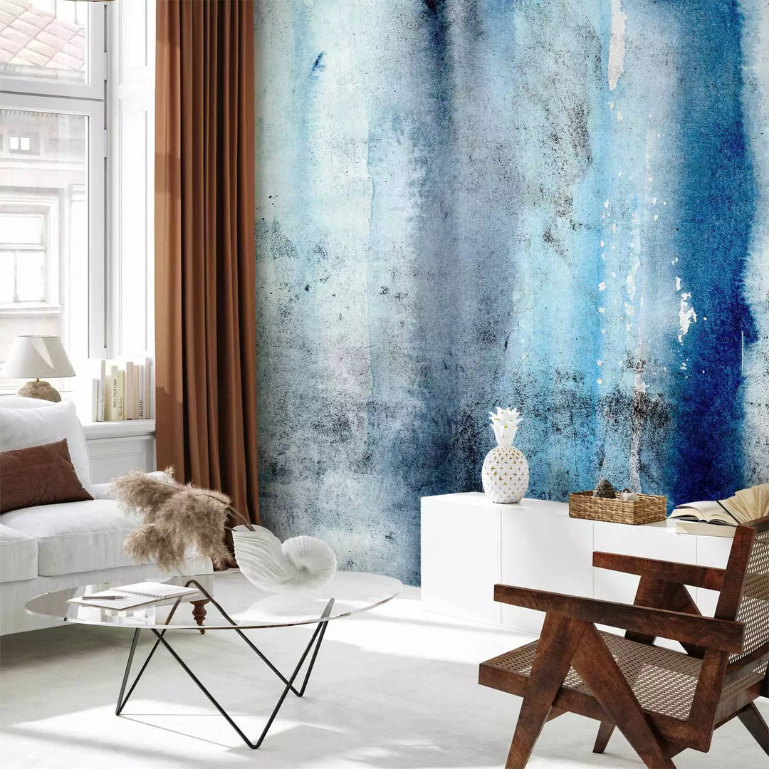 Фотообои - Художественная стена в голубой акварели, 148936