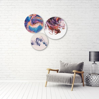 Dekoratīvais sienas pulkstenis Ar varavīksnes marmoru Home Trends