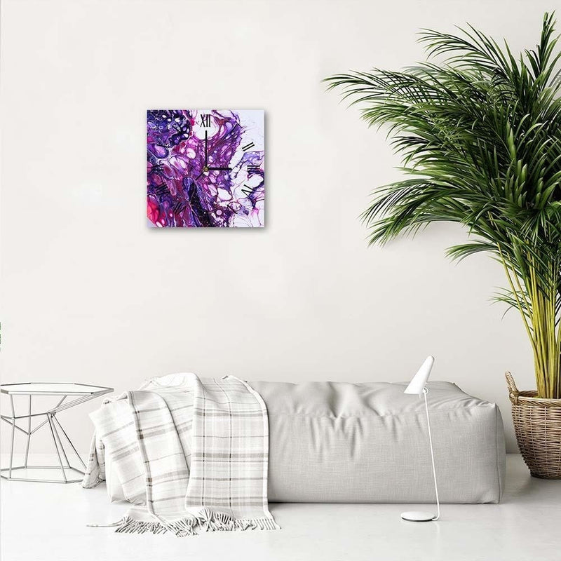 Dekoratīvais sienas pulkstenis Ar violetu marmoru Home Trends