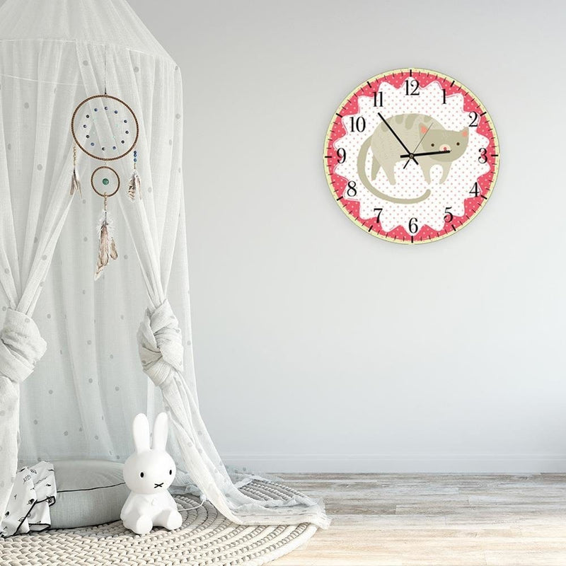 Dekoratīvais sienas pulkstenis Pelēks kaķēns Home Trends