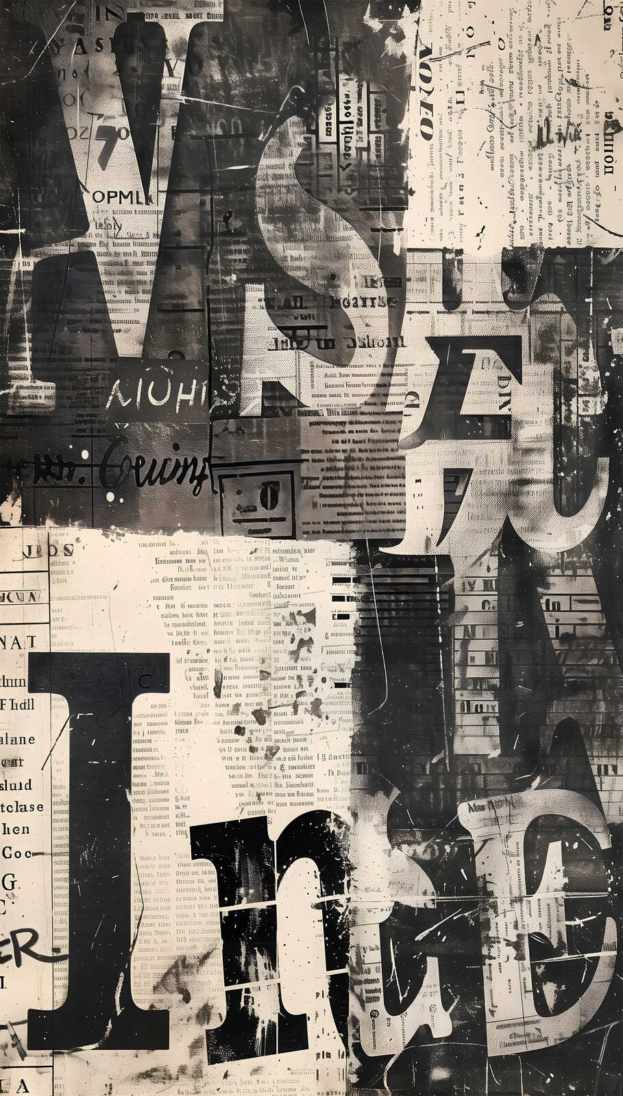 Dekoratīvās tapetes ar avīžu izdrukas un tipogrāfijas kolāžu | Avīze | 3011624 AS Creation