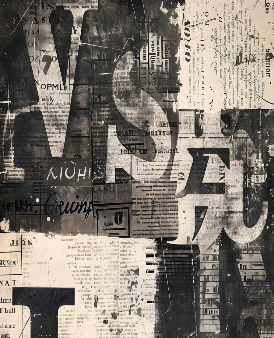 Dekoratīvās tapetes ar avīžu izdrukas un tipogrāfijas kolāžu | Avīze | 3011624 AS Creation