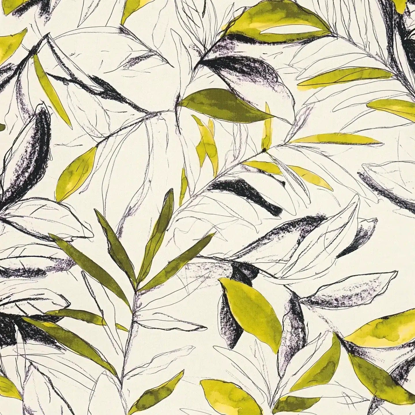 Zaļu dekoratīvo tapešu tuvplāns ar dzīvīgu lapu motīvu un smalku faktūru. SKU: 3012503, AS Creation.