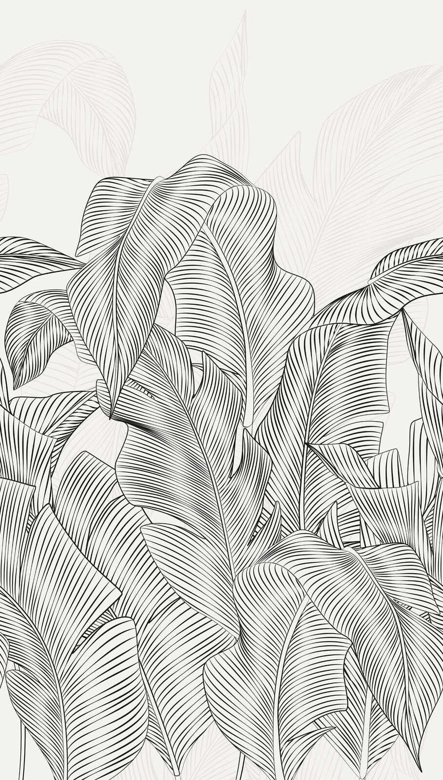 Tapetes ar grafisku lapu un augu motīvu,  melnbaltas - 3013153 AS Creation