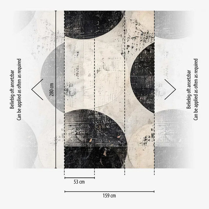 Dekoratīvās tapetes ar lieliem melniem apļiem uz gaiša fona | 3011621 AS Creation