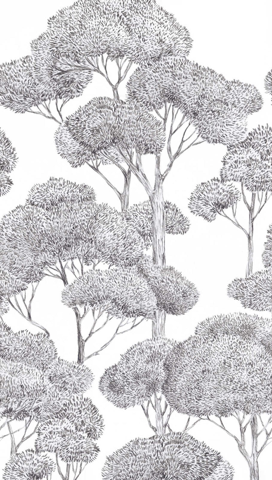Dekoratīvās tapetes ar stilizētu koku motīvu, pelēka, balta - 3013147 AS Creation