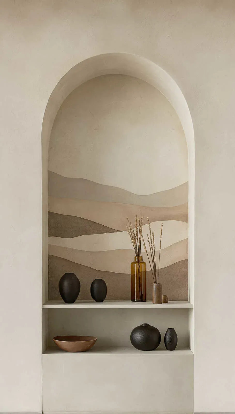 Dekoratīvas tapetes ar tuksneša ainavu arkā | beša, rūna, krēmkrāsa | 3011626 AS Creation