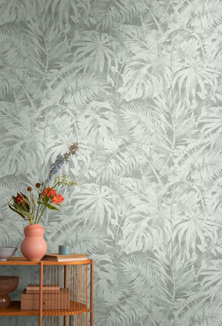 Dekoratīvas tapetes ar zaļām palmu lapām | zaļā krāsā | 3011640 AS Creation