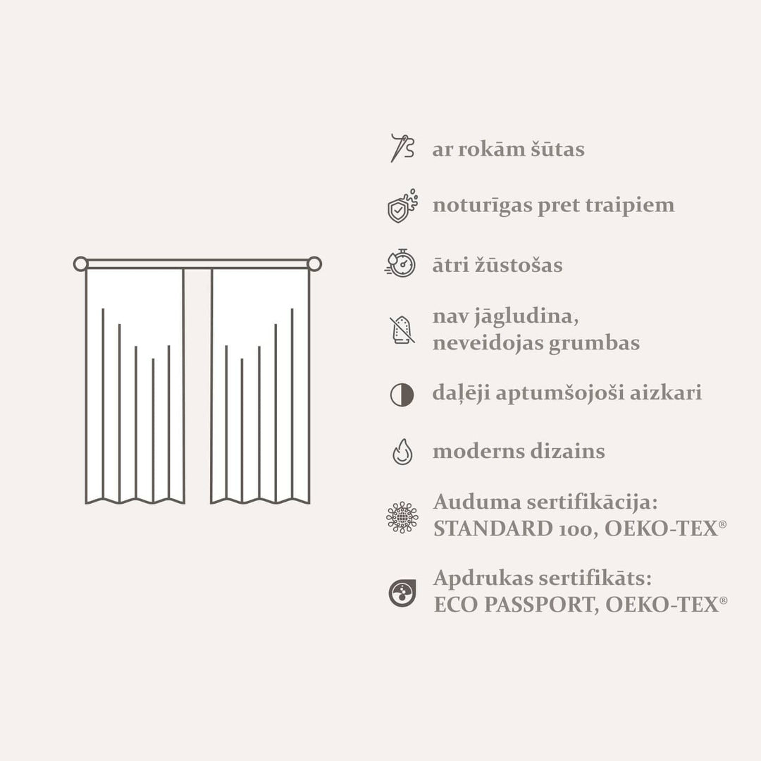 Dekoratīvie Dienas un nakts aizkari - - kompozīcija ar monsteras lapām, 147144 Tapetenshop.lv