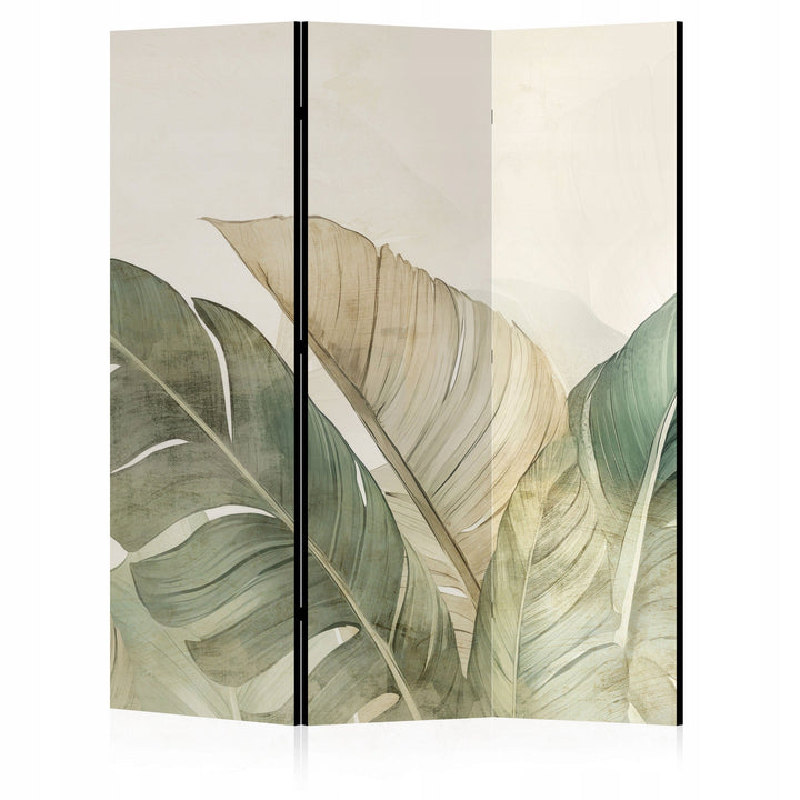 Dekoratīvs divpusējs aizslietnis,135x172, Tropu lapas (Zaļgani/smilškrāsas toņi) L-ART