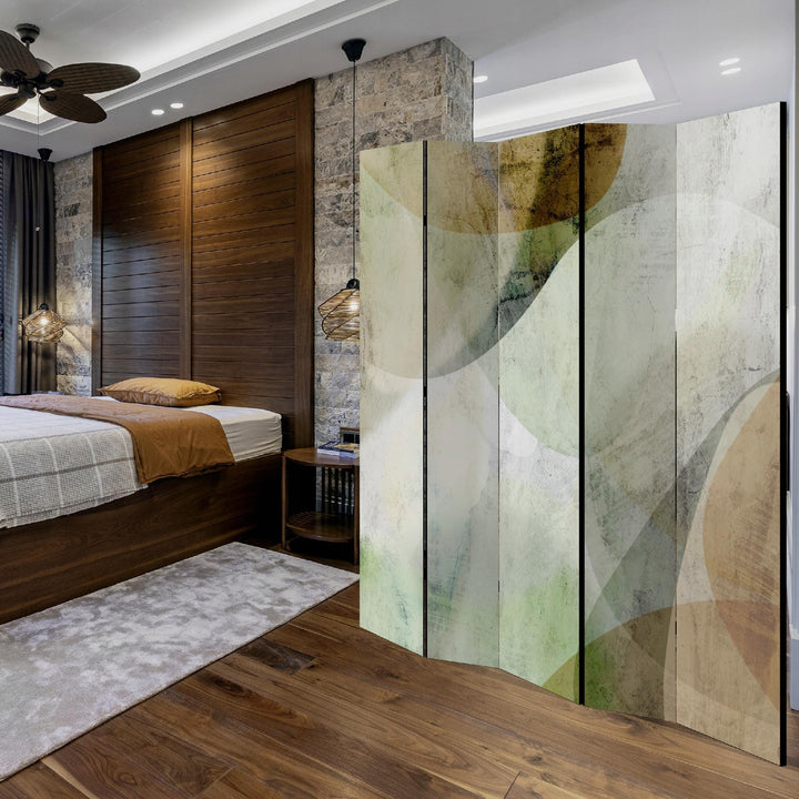 Dekoratīvs divpusējs aizslietnis, 225x172, Abstraktās formas (Zemes un olīvtoņi) L-ART