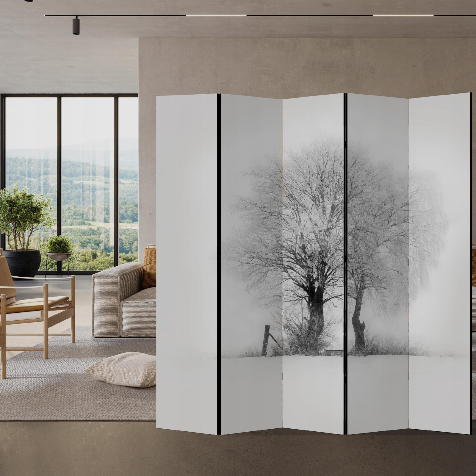 Dekoratīvs istabas aizslietnis, divpusējs, 225x172, Ziemas rīta gaisma L-ART