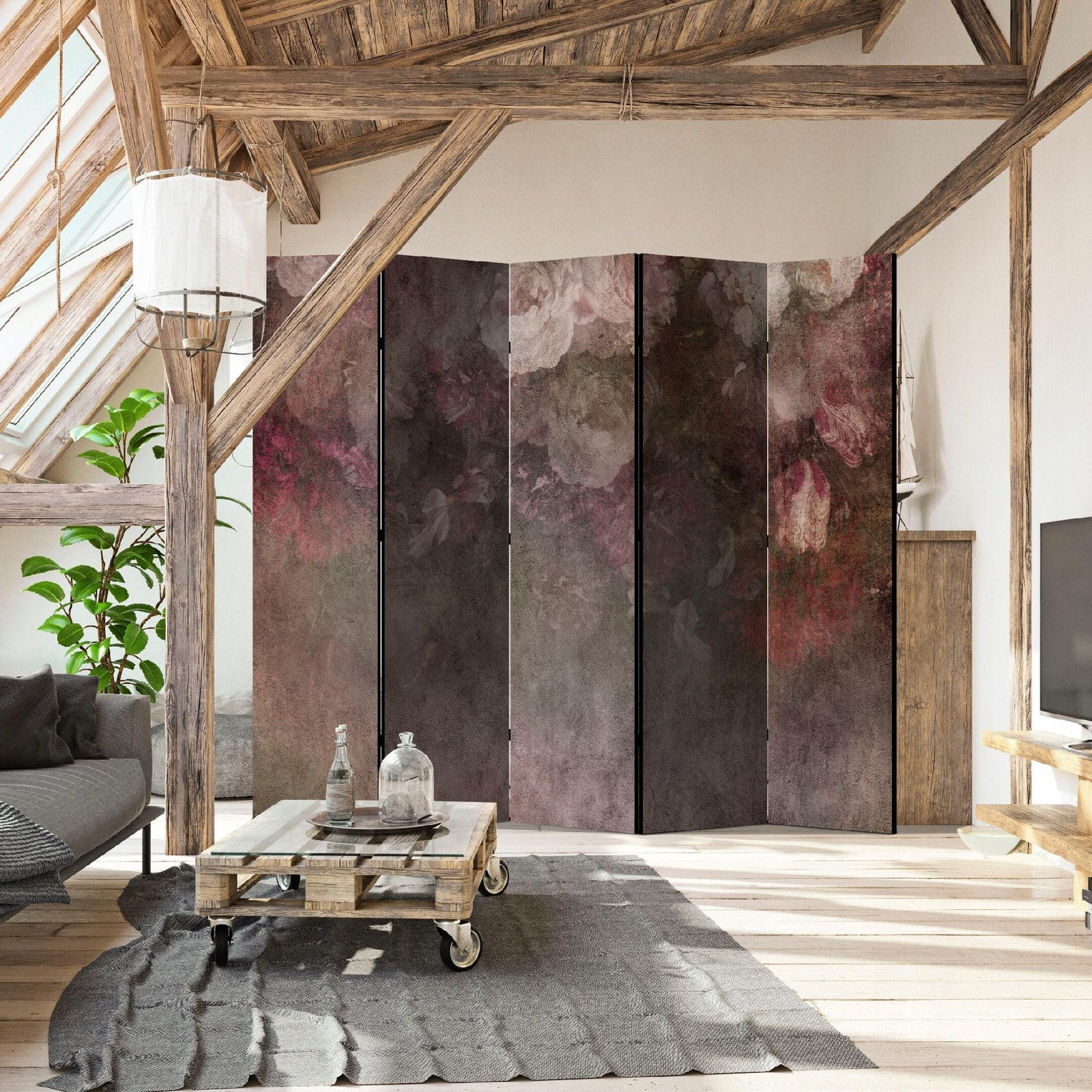 Dekoratīvs istabas aizslietnis, divpusējs, 225x172, Mistiskās peonijas L-ART