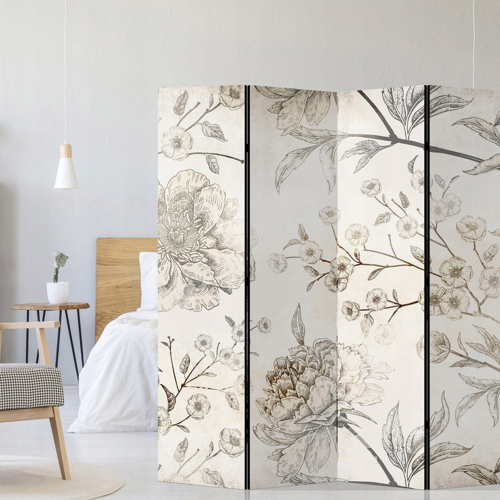 Dekoratīvs istabas aizslietnis, divpusējs, Vintāžas peonijas, 225x172 L-ART