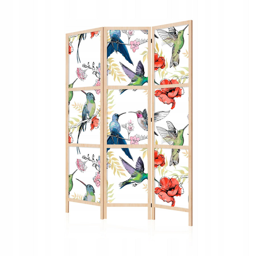 Dekoratīvs japāņu aizslietnis, vienpusējs 135x172, Kolibri un magones L-ART