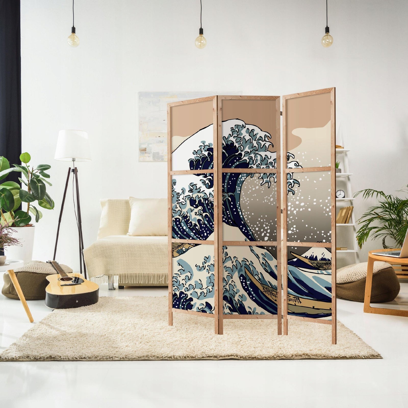 Dekoratīvs japāņu aizslietnis, vienpusējs 135x172, Lielais vilnis pie Kanagavas L-ART