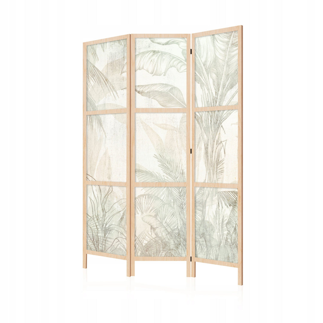 Dekoratīvs japāņu aizslietnis, vienpusējs 135x172, Tropu dārzs bēšos toņos L-ART