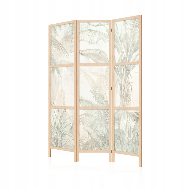 Dekoratīvs japāņu aizslietnis, vienpusējs 135x172, Tropu dārzs bēšos toņos L-ART