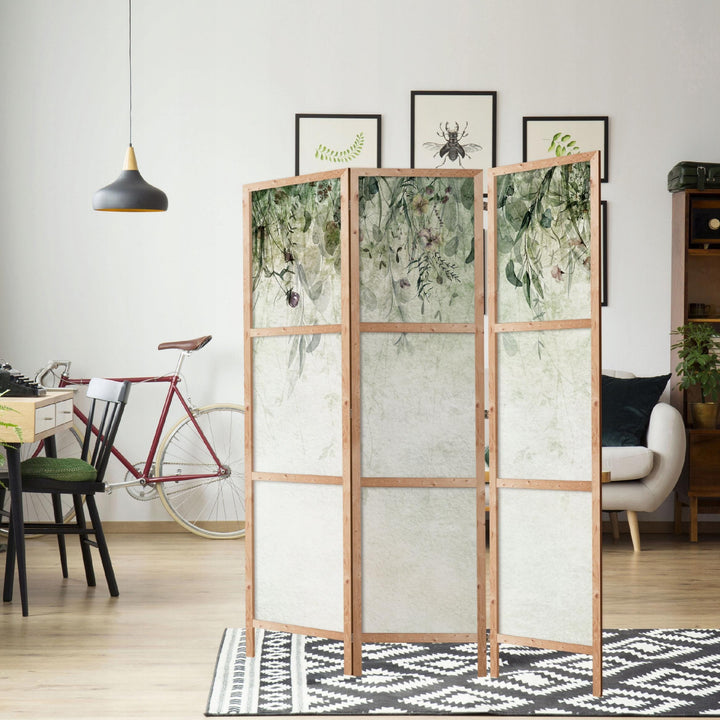 Dekoratīvs japāņu aizslietnis, vienpusējs 135x172, Zaļais dārzs (akvarelis) L-ART