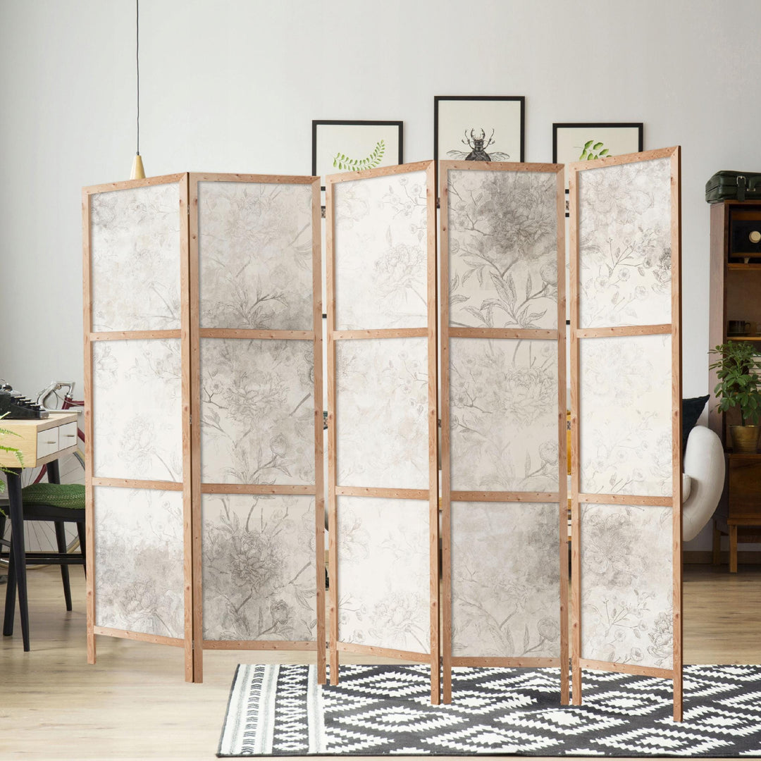 Dekoratīvs japāņu aizslietnis, vienpusējs 225x172, Botānika - grafiskas līnijas un skices stils L-ART