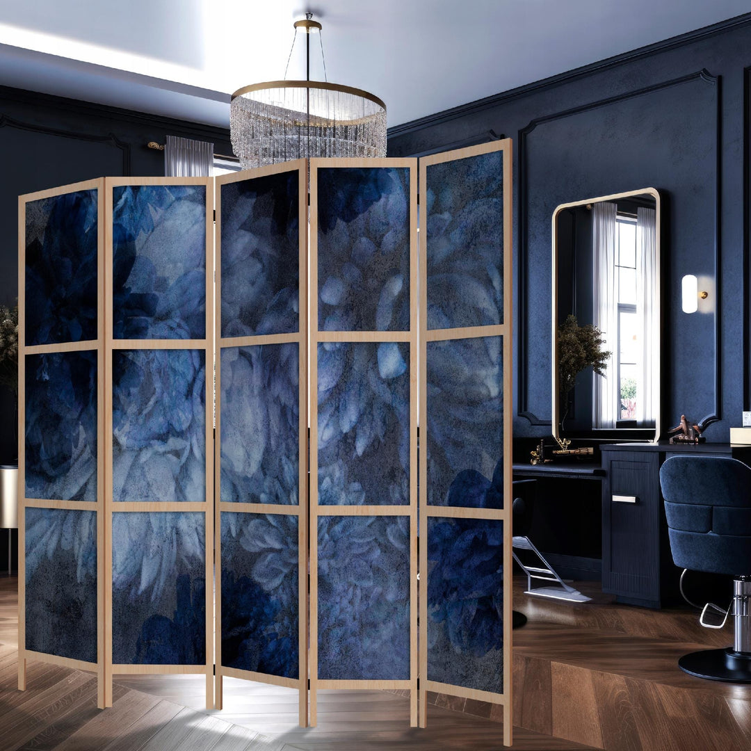 Dekoratīvs japāņu aizslietnis, vienpusējs 225x172, Tumši zilie sapņu ziedi L-ART