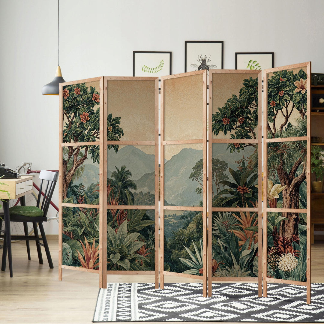 Dekoratīvs japāņu aizslietnis, vienpusējs 225x172, Vintāžas tropu ainava L-ART