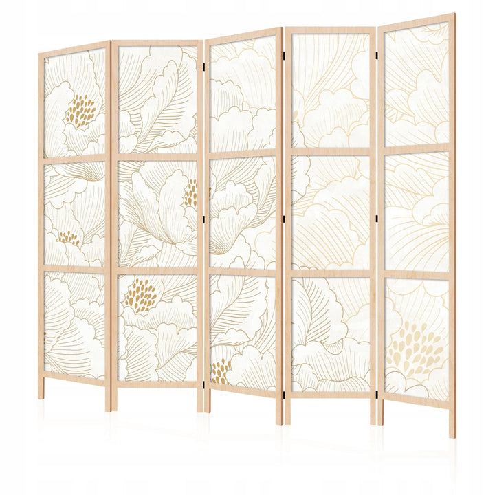 Dekoratīvs japāņu aizslietnis, vienpusējs 225x172, Zelta ziedu kontūri L-ART