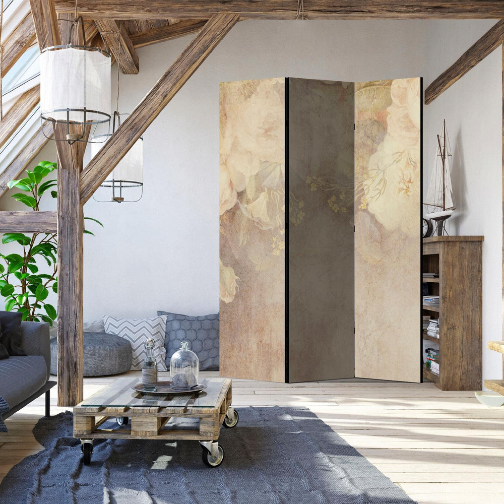 Dekoratīvs vienpusējs aizslietnis, 135x172, vintāžas rozes, romantisks, ieturēts siltos, antīkos toņos L-ART