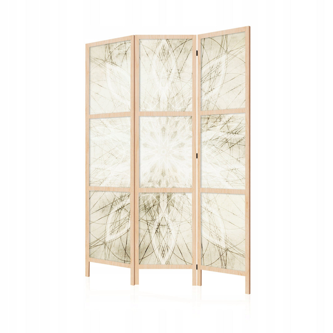 Dekoratīvs vienpusējs japāņu aizslietnis 135x172, Gaišā mandala (krēmkrāsā) L-ART