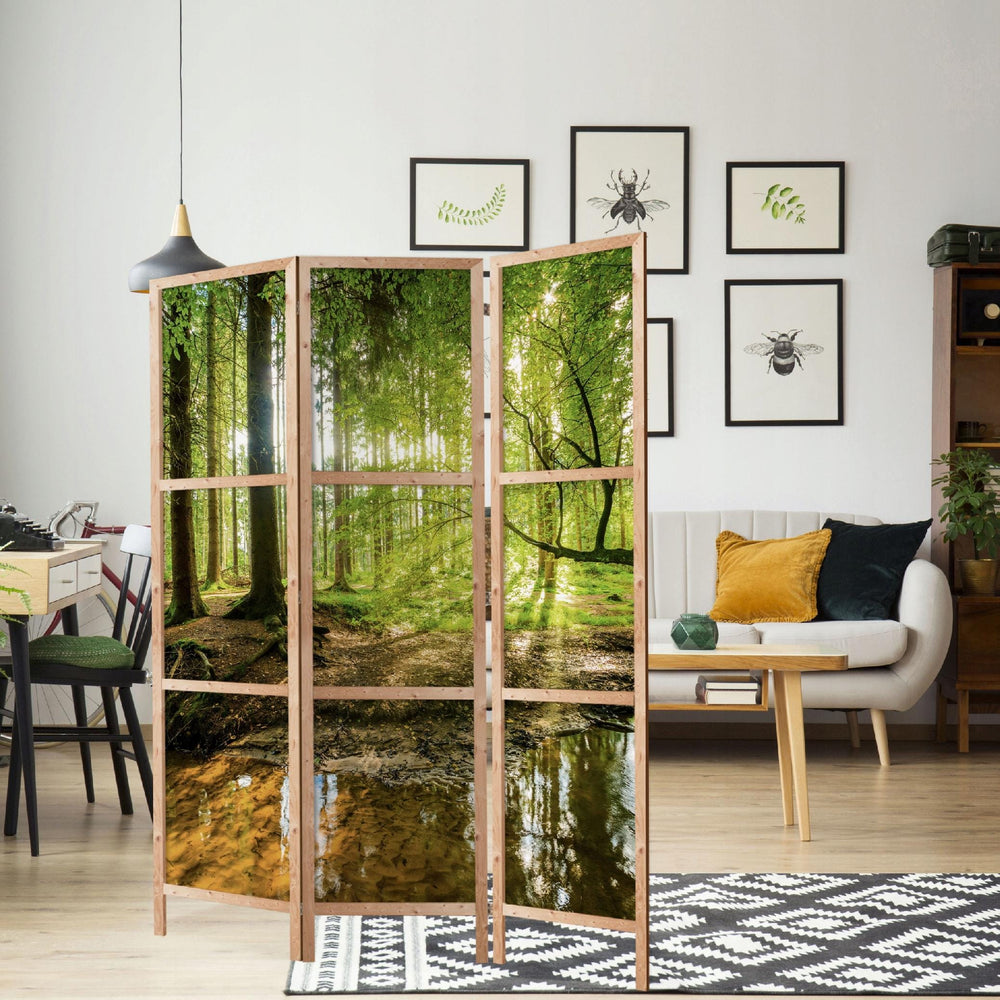 Dekoratīvs vienpusējs japāņu aizslietnis 135x172, Saulainais meža strauts L-ART