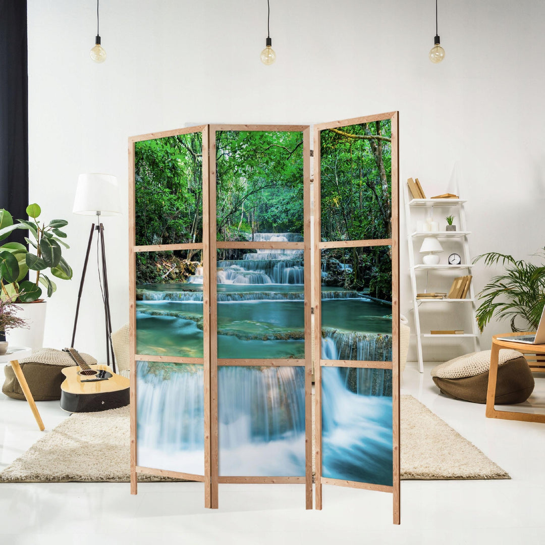Dekoratīvs vienpusējs japāņu aizslietnis 135x172, Tropiskais ūdenskritums L-ART