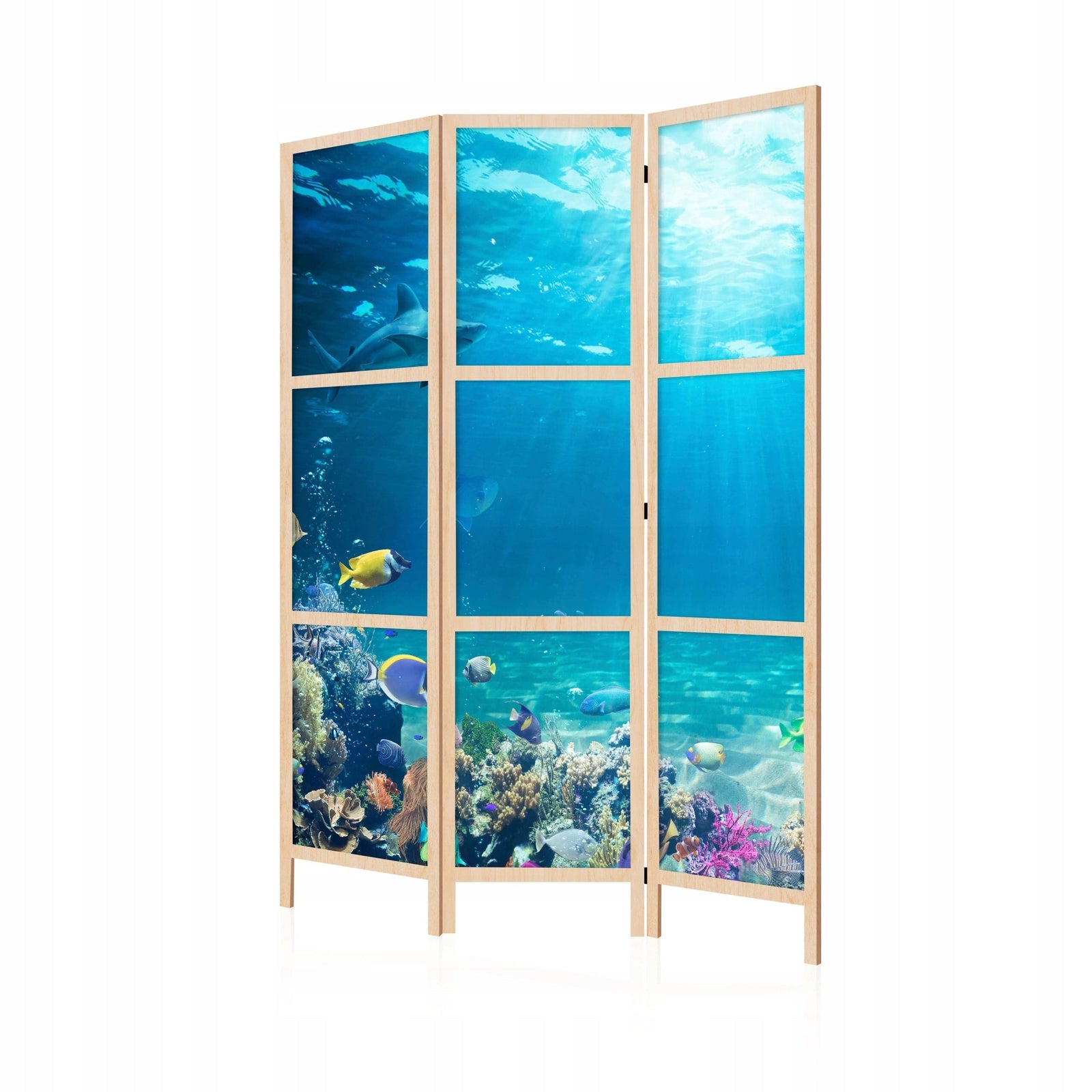 Dekoratīvs vienpusējs japāņu aizslietnis 135x172m, Zemūdens pasaule (Zilā krāsā) L-ART